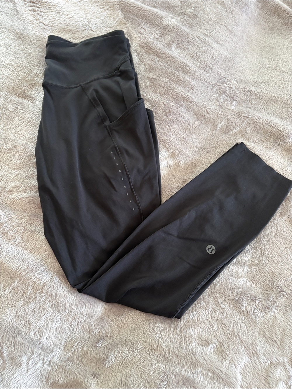 lululemon athletica Black High-Rise Pocket Leggings with Reflective Dots